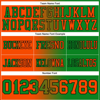 Custom Grass Green Orange-Black Mesh Authentic Gradient Fashion Football Jersey - Sky-Custom