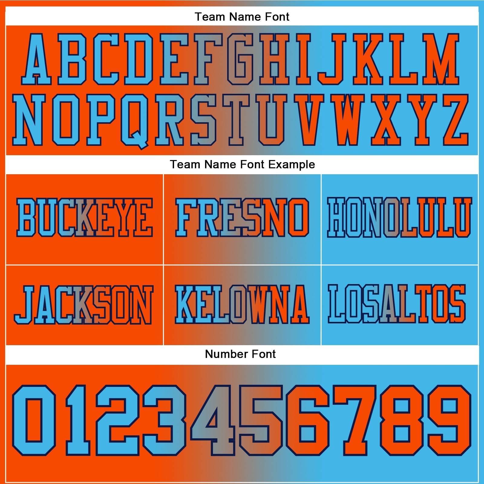 Custom Sky Blue Orange-Navy Mesh Authentic Gradient Fashion Football Jersey - Sky-Custom