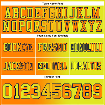 Custom Neon Yellow Bay Orange-Navy Mesh Authentic Gradient Fashion Football Jersey - Sky-Custom