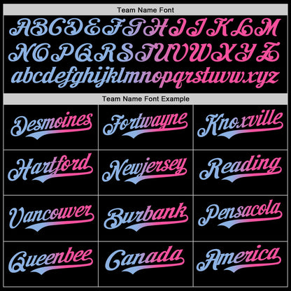 Custom Black Pink-Light Blue Authentic Gradient Fashion Baseball Jersey - Sky-Custom