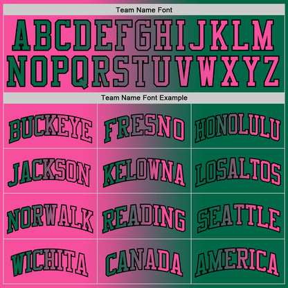 Custom Kelly Green Pink-Black Authentic Gradient Fashion Basketball Jersey - Sky-Custom