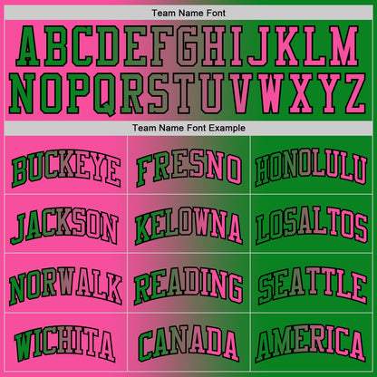 Custom Grass Green Pink-Black Authentic Gradient Fashion Basketball Jersey - Sky-Custom