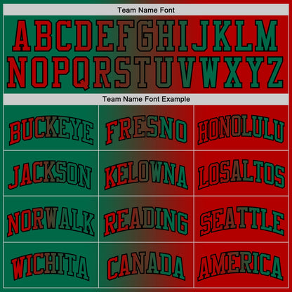 Custom Red Kelly Green-Black Authentic Gradient Fashion Basketball Jersey - Sky-Custom