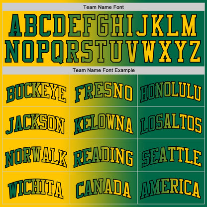 Custom Kelly Green Yellow-Black Authentic Gradient Fashion Basketball Jersey - Sky-Custom
