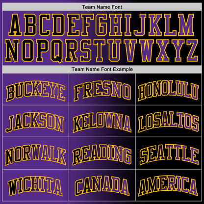 Custom Black Purple-Gold Authentic Gradient Fashion Basketball Jersey - Sky-Custom