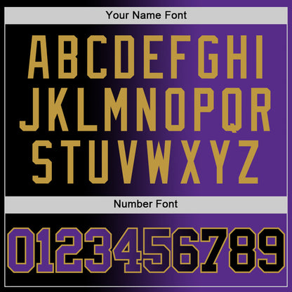 Custom Black Purple-Old Gold Authentic Gradient Fashion Basketball Jersey - Sky-Custom