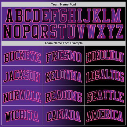 Custom Black Purple-Pink Authentic Gradient Fashion Basketball Jersey - Sky-Custom