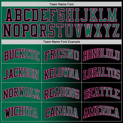 Custom Black Kelly Green-Pink Authentic Gradient Fashion Basketball Jersey - Sky-Custom