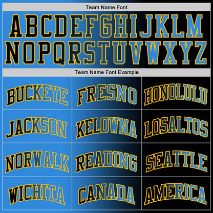 Custom Black Powder Blue-Gold Authentic Gradient Fashion Basketball Jersey - Sky-Custom