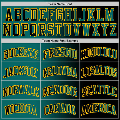 Custom Black Teal-Gold Authentic Gradient Fashion Basketball Jersey - Sky-Custom