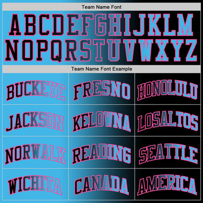 Custom Black Sky Blue-Pink Authentic Gradient Fashion Basketball Jersey - Sky-Custom