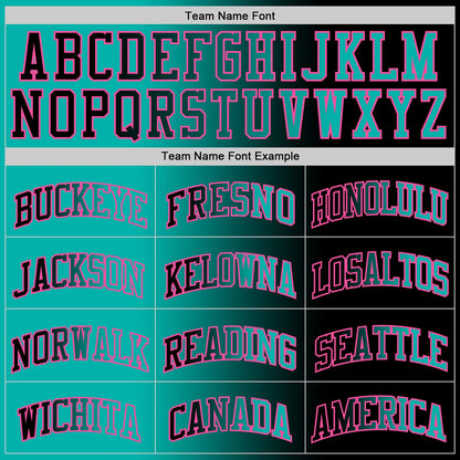 Custom Black Aqua-Pink Authentic Gradient Fashion Basketball Jersey - Sky-Custom