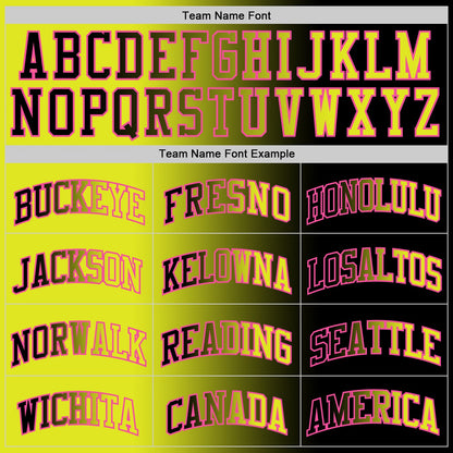 Custom Black Neon Yellow-Pink Authentic Gradient Fashion Basketball Jersey - Sky-Custom