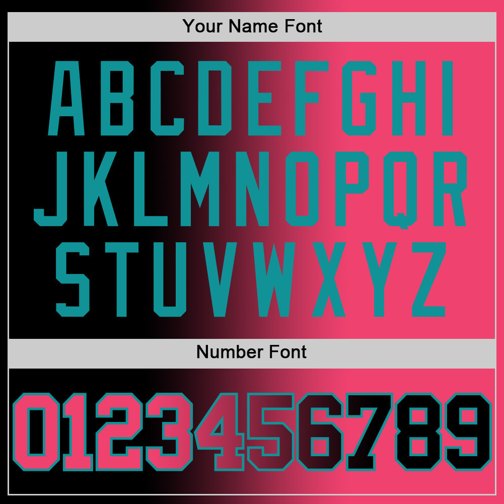 Custom Black Neon Pink-Teal Authentic Gradient Fashion Basketball Jersey - Sky-Custom