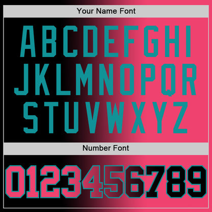 Custom Black Neon Pink-Teal Authentic Gradient Fashion Basketball Jersey - Sky-Custom