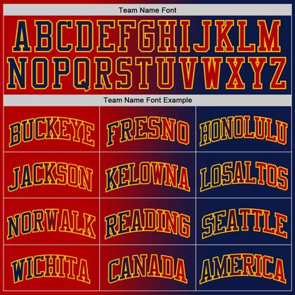 Custom Navy Red-Gold Authentic Gradient Fashion Basketball Jersey - Sky-Custom