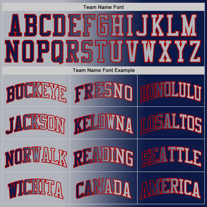 Custom Navy Gray-Red Authentic Gradient Fashion Basketball Jersey - Sky-Custom