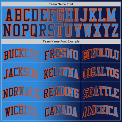 Custom Navy Powder Blue-Orange Authentic Gradient Fashion Basketball Jersey - Sky-Custom