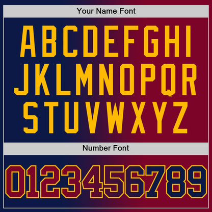 Custom Navy Maroon-Gold Authentic Gradient Fashion Basketball Jersey - Sky-Custom