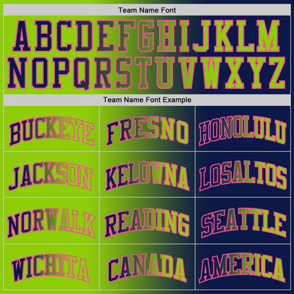 Custom Navy Neon Green-Pink Authentic Gradient Fashion Basketball Jersey - Sky-Custom