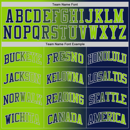 Custom Navy Neon Green-Gray Authentic Gradient Fashion Basketball Jersey - Sky-Custom