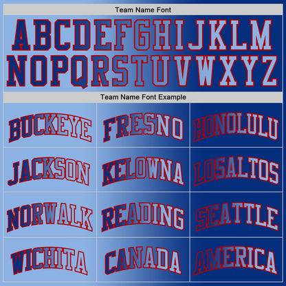Custom Royal Light Blue-Red Authentic Gradient Fashion Basketball Jersey - Sky-Custom