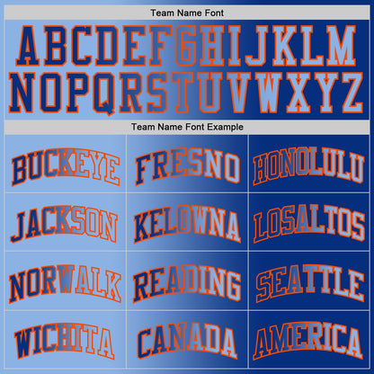 Custom Royal Light Blue-Orange Authentic Gradient Fashion Basketball Jersey - Sky-Custom