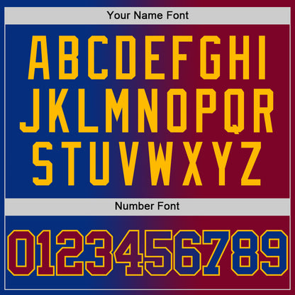 Custom Royal Maroon-Gold Authentic Gradient Fashion Basketball Jersey - Sky-Custom