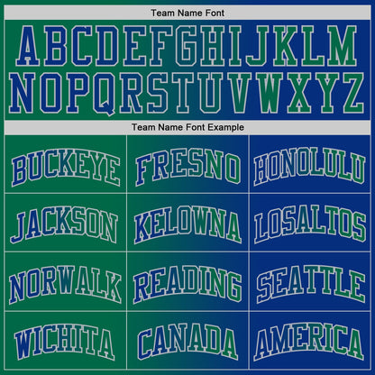 Custom Royal Kelly Green-Gray Authentic Gradient Fashion Basketball Jersey - Sky-Custom