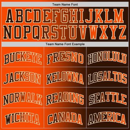 Custom Brown Orange-Cream Authentic Gradient Fashion Basketball Jersey - Sky-Custom