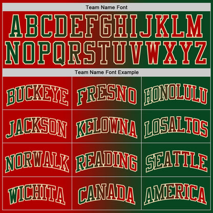 Custom Green Red-Cream Authentic Gradient Fashion Basketball Jersey - Sky-Custom
