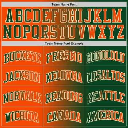 Custom Green Orange-Cream Authentic Gradient Fashion Basketball Jersey - Sky-Custom