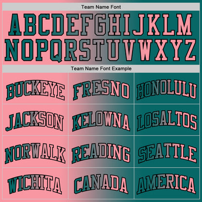 Custom Teal Medium Pink-Black Authentic Gradient Fashion Basketball Jersey - Sky-Custom
