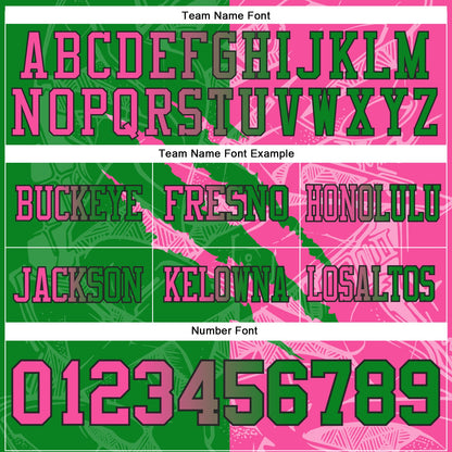 Custom Grass Green Pink-Black Mesh Authentic Gradient Fashion Scratch Football Jersey - Sky-Custom