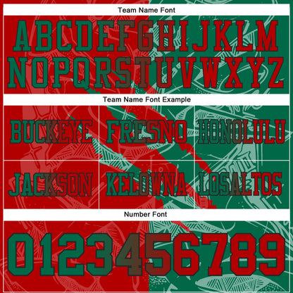 Custom Red Kelly Green-Black Mesh Authentic Gradient Fashion Scratch Football Jersey - Sky-Custom