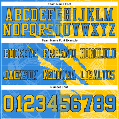 Custom Powder Blue Yellow-Black Mesh Authentic Gradient Fashion Scratch Football Jersey - Sky-Custom