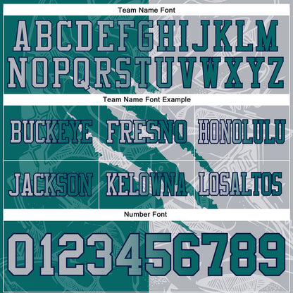 Custom Teal Gray-Navy Mesh Authentic Gradient Fashion Scratch Football Jersey - Sky-Custom