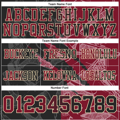 Custom Black Crimson-Cream Mesh Authentic Gradient Fashion Scratch Football Jersey - Sky-Custom