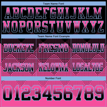 Custom Black Pink-Light Blue Mesh Authentic Gradient Square Shape Flag Football Jersey - Sky-Custom