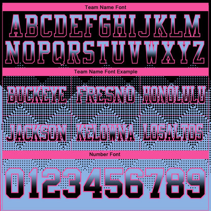 Custom Black Light Blue-Pink Mesh Authentic Gradient Square Shape Flag Football Jersey - Sky-Custom