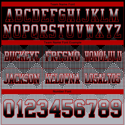 Custom Black Gray-Red Mesh Authentic Gradient Square Shape Flag Football Jersey - Sky-Custom