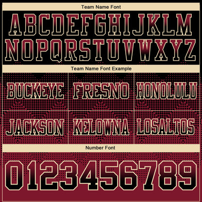 Custom Black Crimson-Cream Mesh Authentic Gradient Square Shape Flag Football Jersey - Sky-Custom