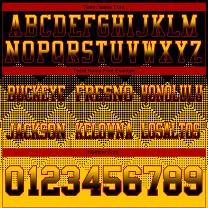 Custom Black Yellow-Red Mesh Authentic Gradient Square Shape Flag Football Jersey - Sky-Custom