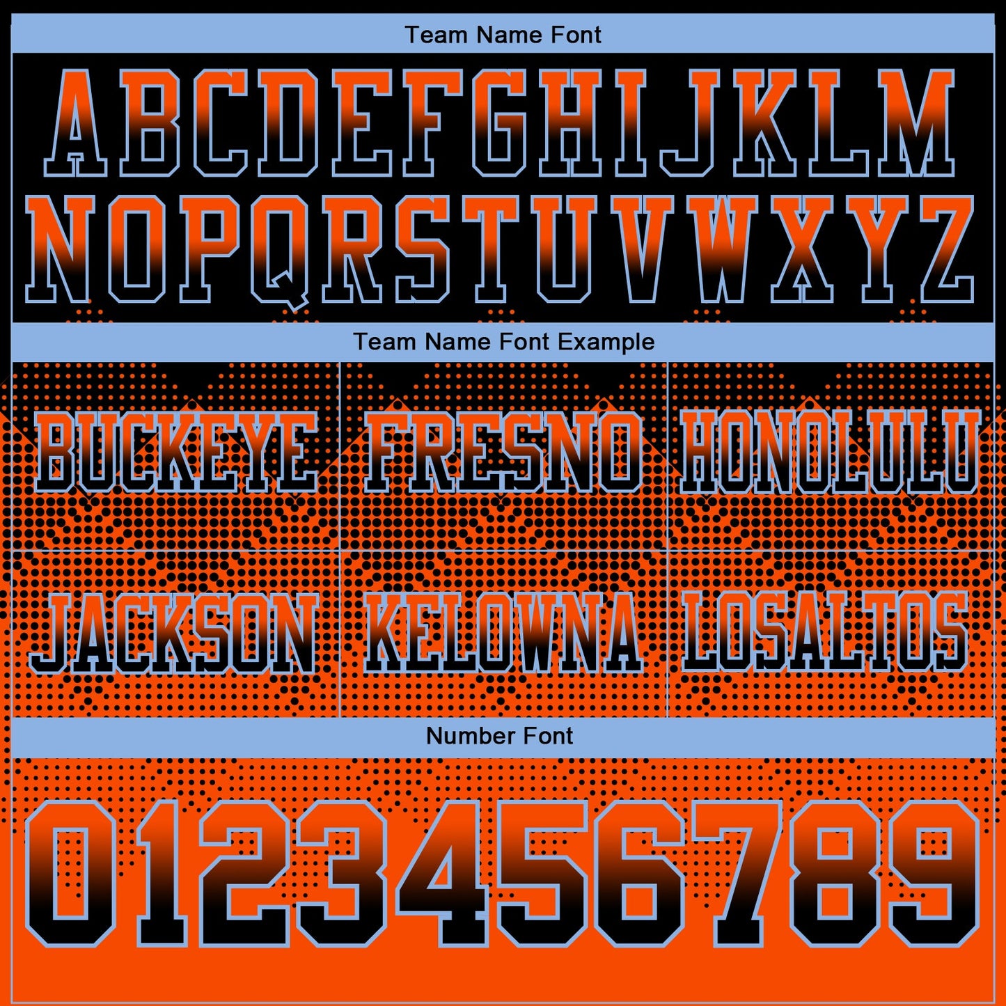 Custom Black Orange-Light Blue Mesh Authentic Gradient Square Shape Flag Football Jersey - Sky-Custom