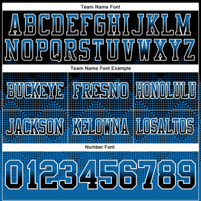 Custom Black Blue-White Mesh Authentic Gradient Square Shape Flag Football Jersey - Sky-Custom