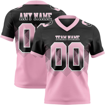 Custom Black Light Pink-White Mesh Authentic Gradient Square Shape Flag Football Jersey - Sky-Custom