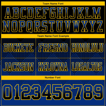 Custom Black Royal-Yellow Mesh Authentic Gradient Square Shape Flag Football Jersey - Sky-Custom