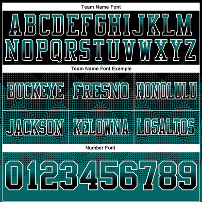 Custom Black Teal-White Mesh Authentic Gradient Square Shape Flag Football Jersey - Sky-Custom