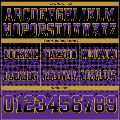 Custom Black Purple-Old Gold Mesh Authentic Gradient Square Shape Flag Football Jersey - Sky-Custom