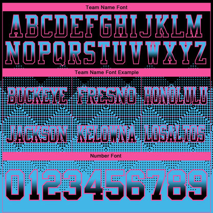 Custom Black Sky Blue-Pink Mesh Authentic Gradient Square Shape Flag Football Jersey - Sky-Custom